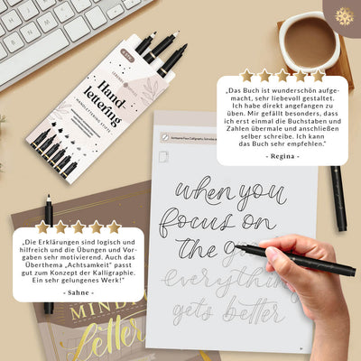 "Handlettering Starter"-Set (Buch + Stifte)